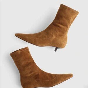 Madewell The Ciel Glove Ankle Boot Warm Chestnut Suede Size 8 EUC